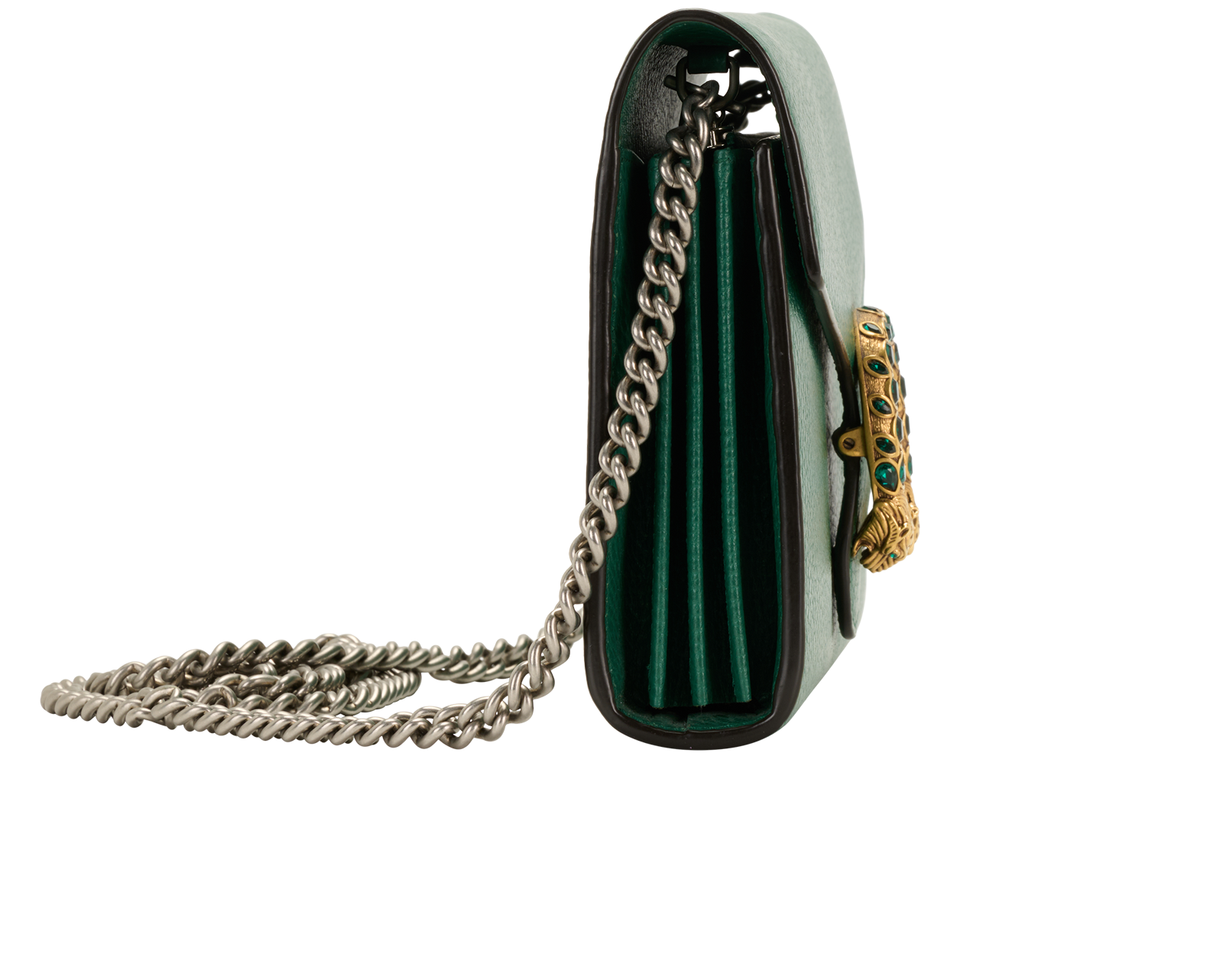 Dionysus Wallet On Chain, &pound;750, Handbags, Green, Leather, Side view